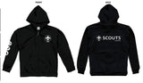 SCOUTS AOTEAROA ZIP-UP HOODIE - BLACK