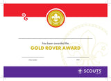 BRONZE, SILVER, GOLD AWARD - BADGE, CERTIFICATE - SECTIONS