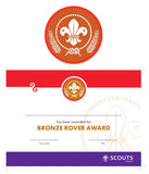 BRONZE, SILVER, GOLD AWARD - BADGE, CERTIFICATE - SECTIONS