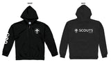 SCOUTS AOTEAROA ZIP-UP HOODIE - BLACK