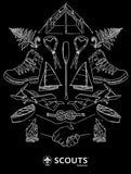 SCOUTS AOTEAROA ILLUSTRATED HOODIE - BLACK