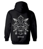 SCOUTS AOTEAROA ILLUSTRATED HOODIE - BLACK