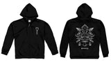 SCOUTS AOTEAROA ILLUSTRATED ZIP-UP HOODIE - BLACK