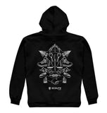 SCOUTS AOTEAROA ILLUSTRATED ZIP-UP HOODIE - BLACK