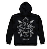 SCOUTS AOTEAROA ILLUSTRATED ZIP-UP HOODIE - BLACK