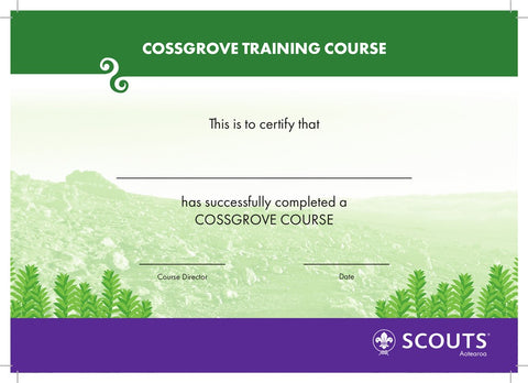 CERTIFICATE - SCOUT - COSSGROVE TRAINING COURSE - RESTRICTED
