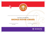 BRONZE, SILVER, GOLD AWARD - BADGE, CERTIFICATE - SECTIONS